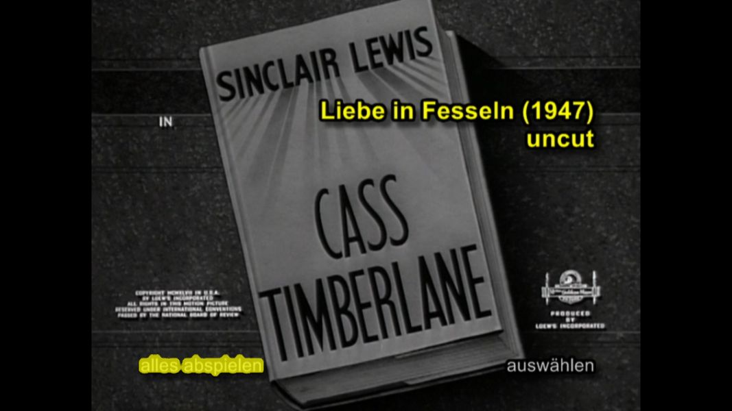 (Bild für) Liebe in Fesseln - 1947 (DVD+R uncut)