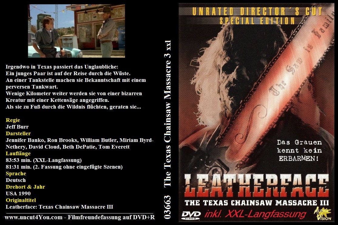 (Bild für) The Texas Chainsaw Massacre 3 XXL - 1990 (DVD+R unrated)