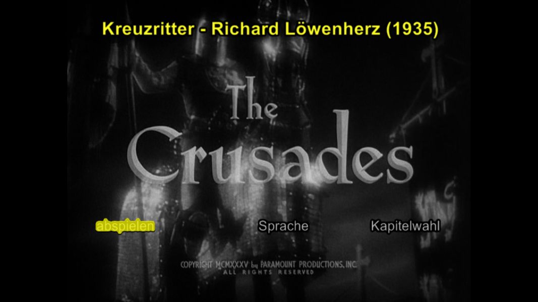 (Bild für) Kreuzritter - Richard Löwenherz - 1935 (DVD+R uncut)