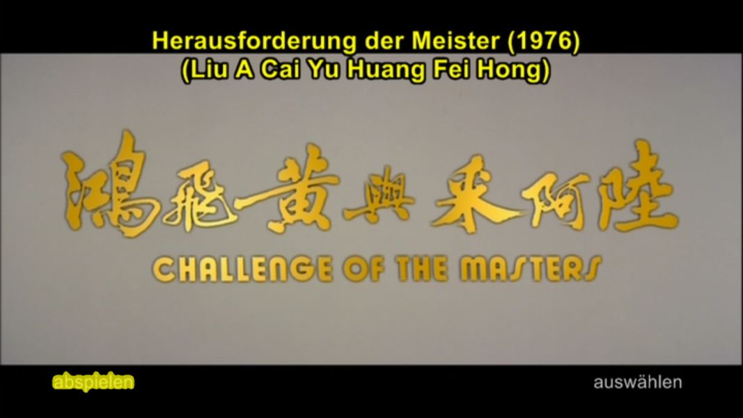 (Bild für) Challenge of the Masters - 1976 (DVD+R uncut)