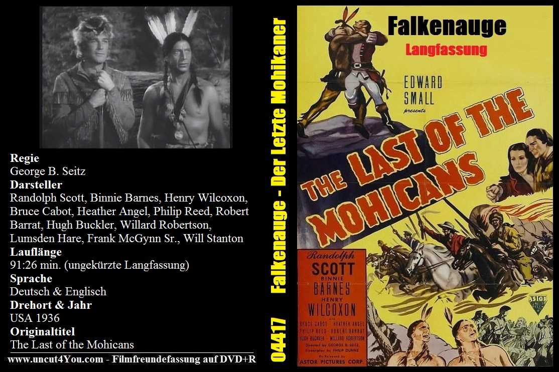 (Bild für) Falkenauge - Der Letzte Mohikaner - 1936 (DVD+R Langfassung)