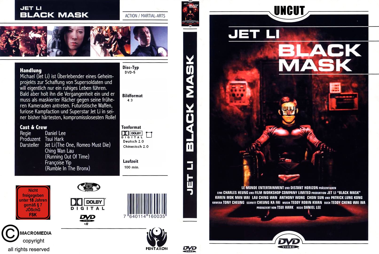(Bild für) Black Mask - Jet Li - 1996 (DVD+R uncut)